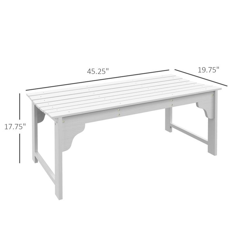 Outsunny Wooden Garden Bench, Outdoor Park Bench with Slatted Seat, Backless Front Porch Bench with Curved Seat