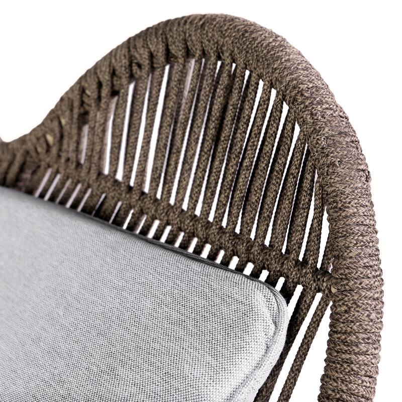 Fanny Solid Eucalyptus Wood & Rope Outdoor Patio Rocking Chair