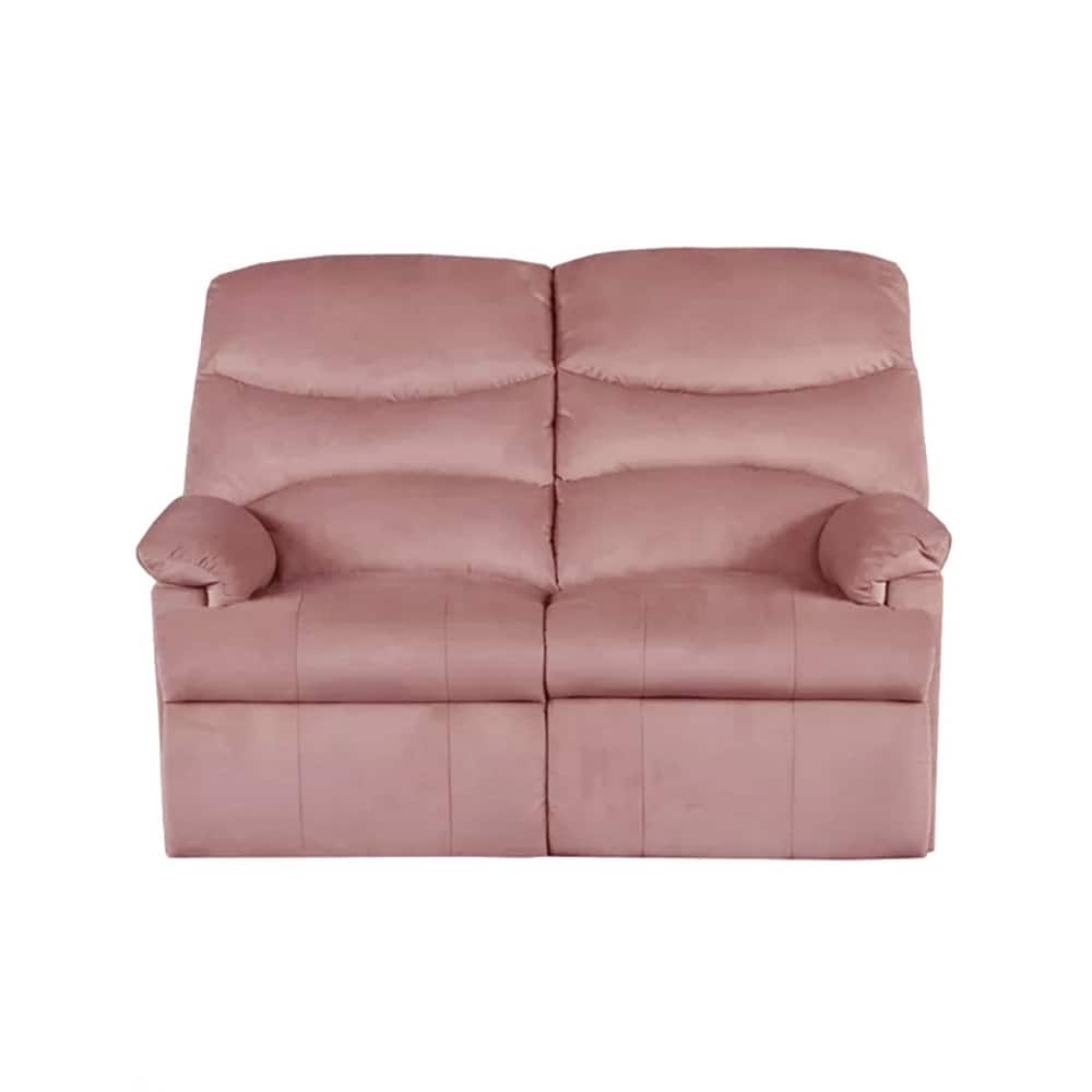 Velvet Upholstered Manual Motion Recliner Loveseat