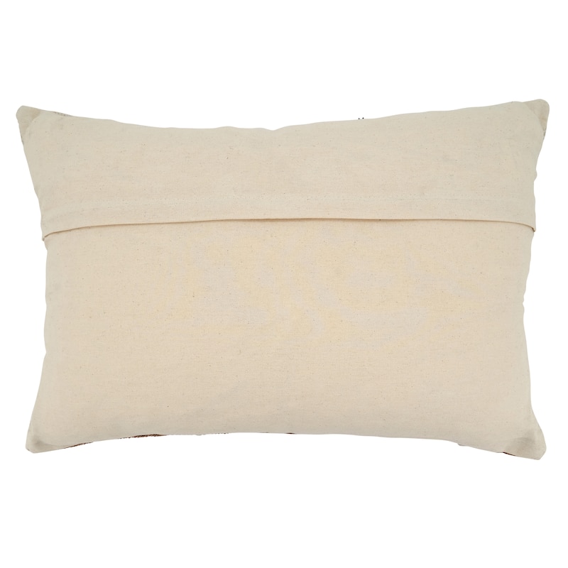 Printed and Embroidered Pillow with Two-Tone Design