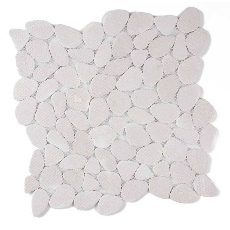 The Tile Life Huron Rock 12x12 Glacier Glass Pebble Floor & Wall Tile