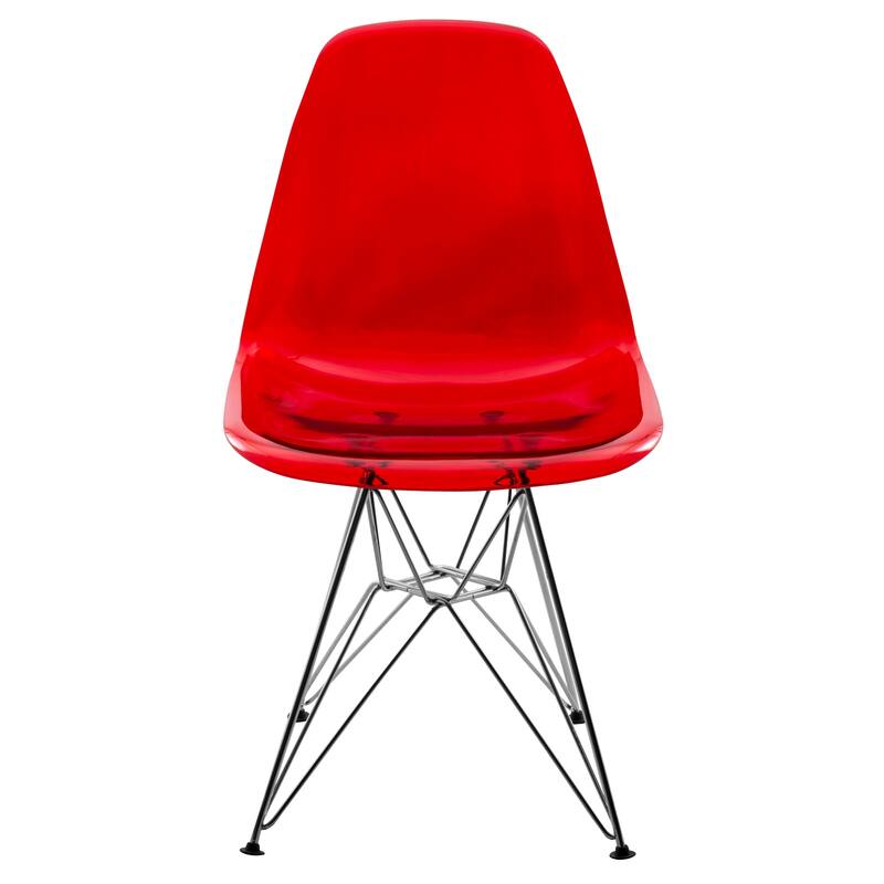 LeisureMod Cresco Molded 2-Tone Eiffel Side Chair - White Blue - 17"L x 18.4"W x 32"H