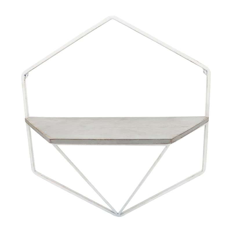 Sagebrook Home Chic Hexagon Wall Shelves - Set of Two - 17" x 7" x 17"