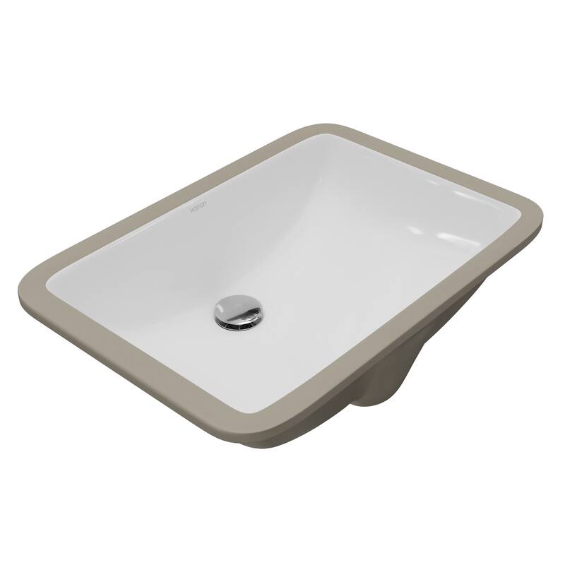 Karran Valera 21" Rectangular Undermount Vitreous China Bathroom Sink in White