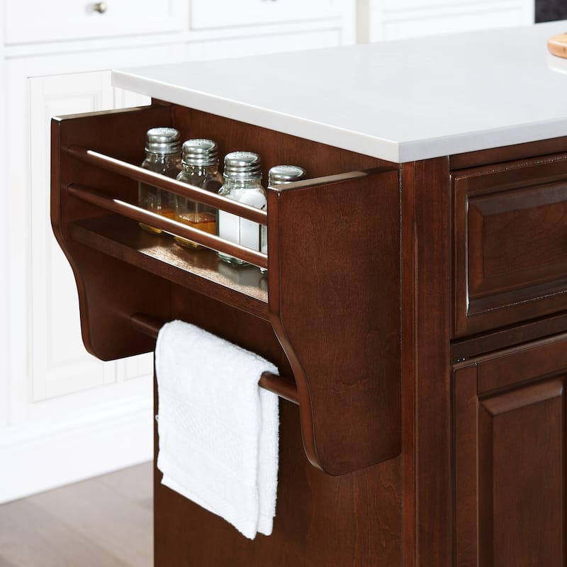 Crosley Alexandria Granite Top Full Size Kitchen Island/Cart - 52 "W x	18 "D x 34 "H