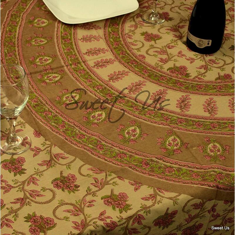 Cotton Artistic Classic Floral Vine Tablecloth Rectangle Collection