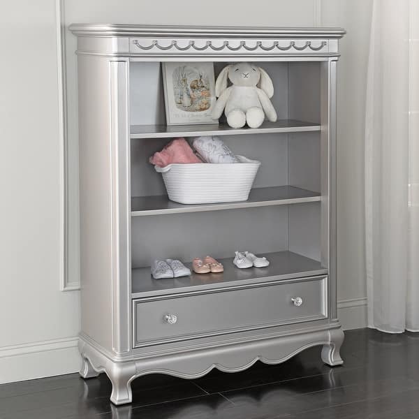 slide 2 of 3, Baby Cache Adelina Bookcase Metallic Grey