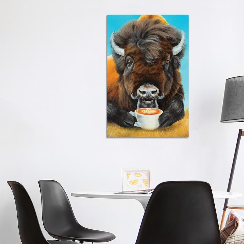 iCanvas "Bison Latte" by Holly Simental Canvas Print - 40x26x1.5