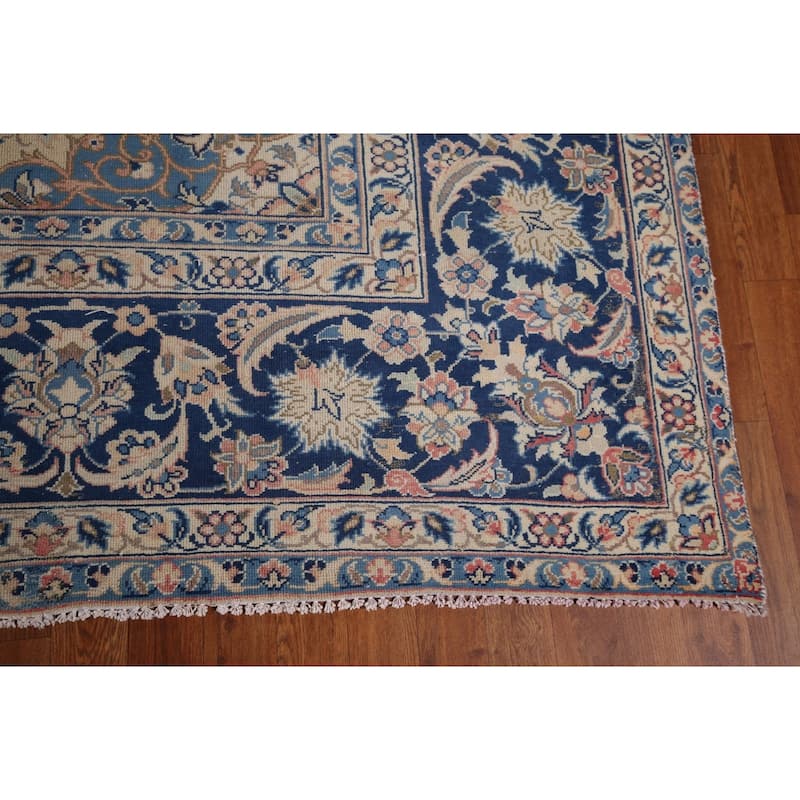 Traditional Pink Najafabad Persian Vintage Rug Handmade Wool Carpet - 9'8" x 12'9"