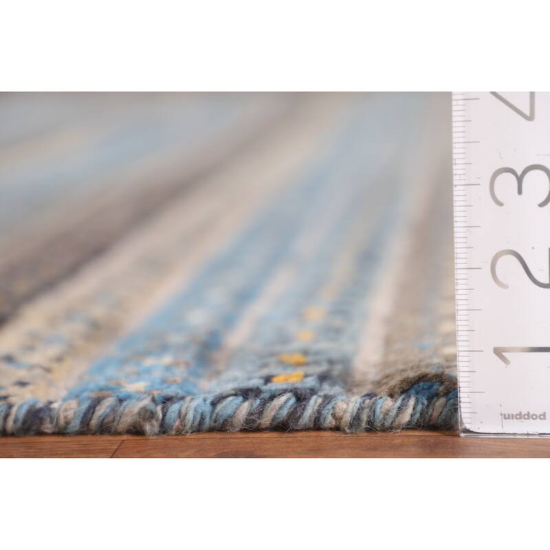 Striped Moroccan Oriental Area Rug Handmade Wool Carpet - 8'1" x 10'3"