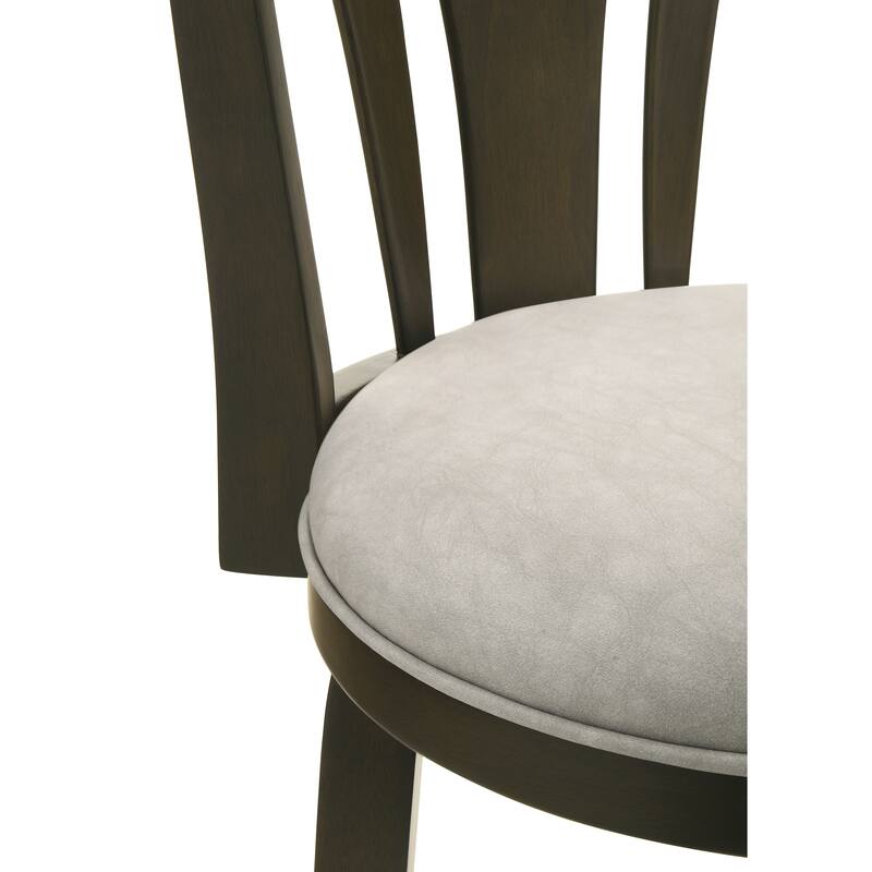 Elle Modern Swivel Bar Stool, Upholstered Counter Height Chair with Wood Frame