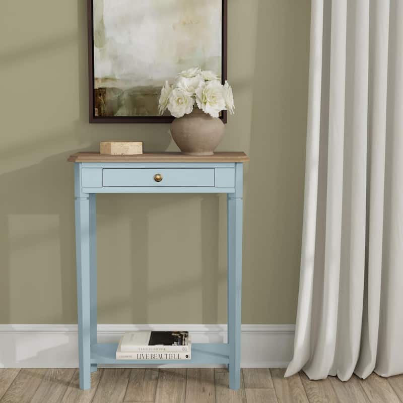 Marnie Two-tone 1-drawer Solid Wood Console Accent Table with Shelf by East at Main