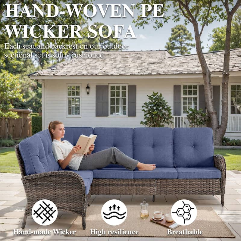 Outdoor Sectional Sofa with Cushion Funiture Set