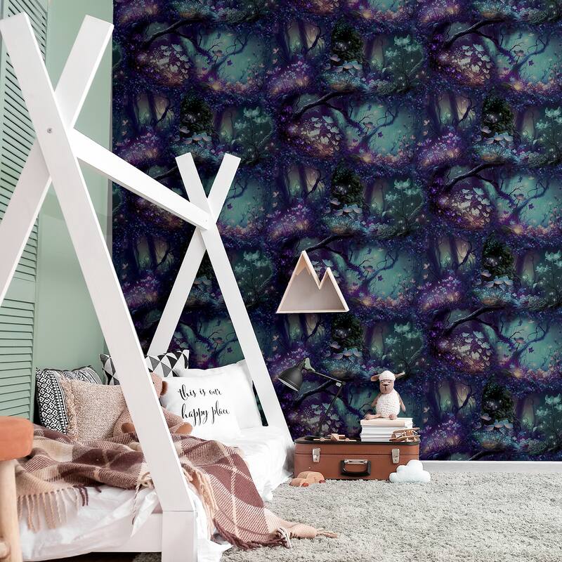 Arthouse Oleda Dark Blue Magical Garden Wallpaper