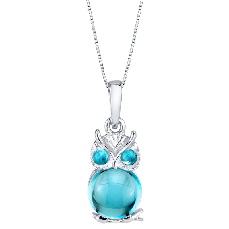 1.8 ct Swiss Blue Topaz Pendant in Sterling Silver