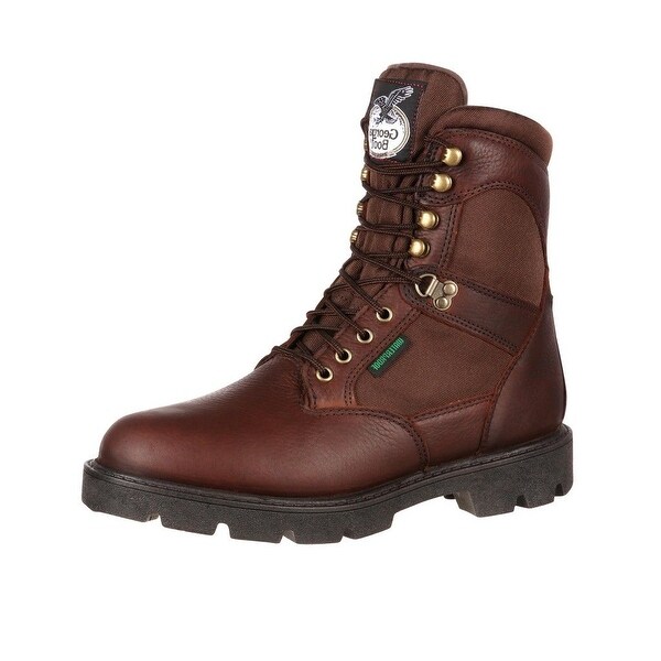 Georgia Boot Work Mens 8" Homeland Waterproof Steel Toe Brown