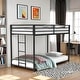 preview thumbnail 18 of 20, Furniture of America Ambell Modern Metal Low Profile Bunk Bed with Reversible Ladder Matte Black - Twin