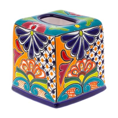 Novica Handmade Classic Convenience Ceramic Tissue Box Cover