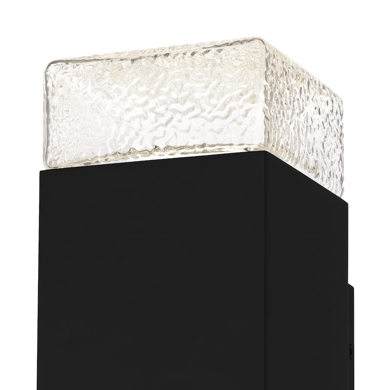 Saxton Integrated LED Matte Black Outdoor Wall Lantern