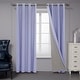 preview thumbnail 27 of 95, Deconovo Faux Linen Total Blackout with Coating Curtains (2 Panel) 52W x 108L - Light Purple