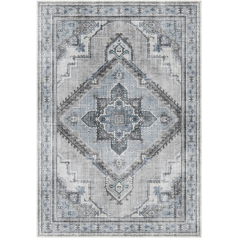 Henin Traditional Area Rug - 8' x 10' - Blue - Rectangle