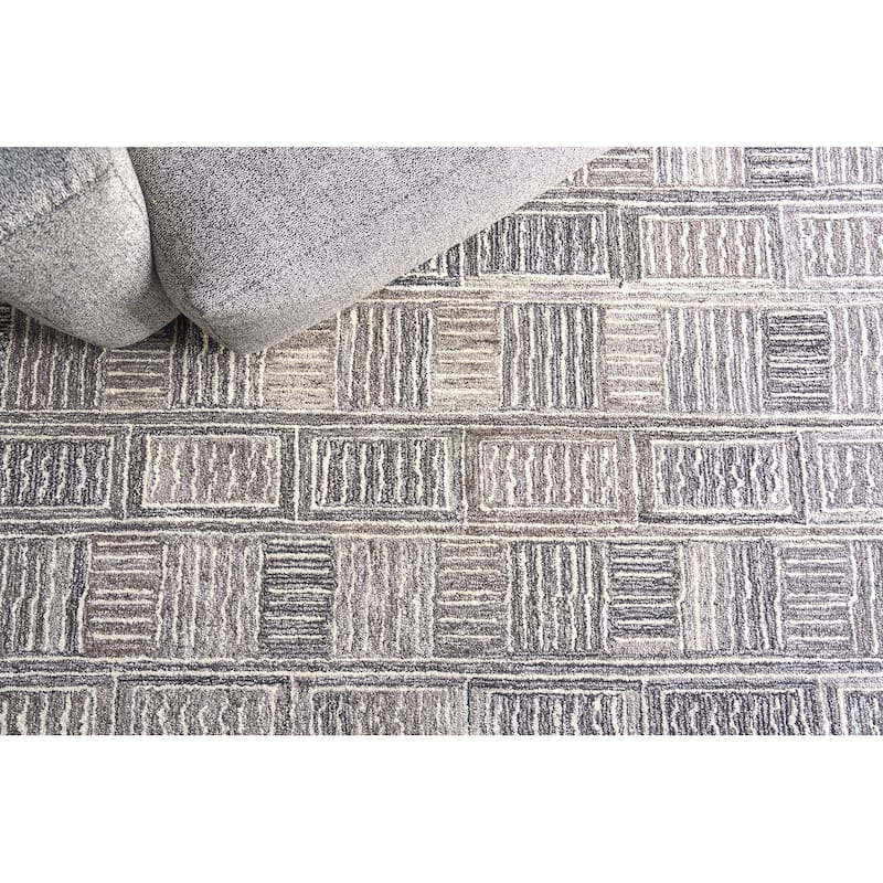 Exquisite Rugs Naturals Handmade Hand-tufted New Zealand Wool on Canvas Charcoal Area Rug