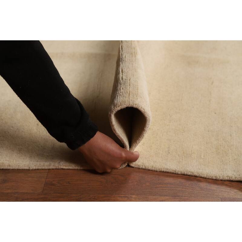 Contemporary Gabbeh Area Rug Hand-Knotted Wool Carpet - 7'11"x 9'8"