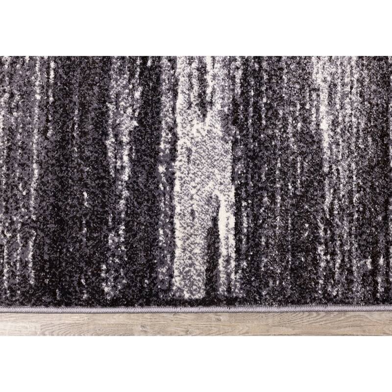 May Collection - Cream/Grey Distressed Lines Rug