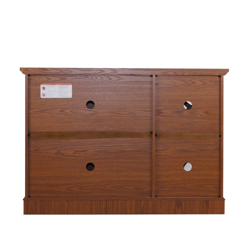 Spacious size sideboard 3 clear tempered glass doors buffet with adjustable shelf, storage cabinet for dinning room