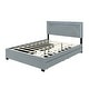 preview thumbnail 7 of 13, Queen Size Bed Velvet Upholstered Platform Storage Bed with 4 Drawers, Rivet-decorated Headboard and Embedded LED Light Strip