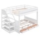 preview thumbnail 7 of 35, Full Over Full/Futon Bunk Bed w/ Stairs, Small Shelf & 3 Drawers, Bottom Bed can be Converted into Daybed, Convertible Bunk Bed