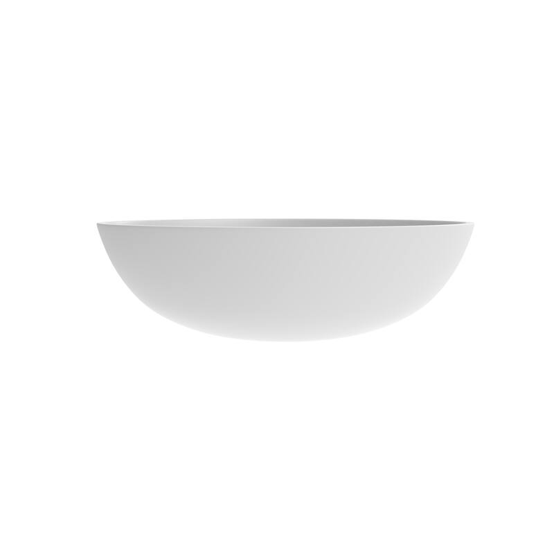 19 inch Stonelle Matte White Solid Surface Round Oval Vessel Sink