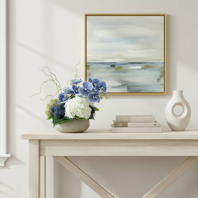 Modern Centerpiece with Orchids and Hydrangeas - 15