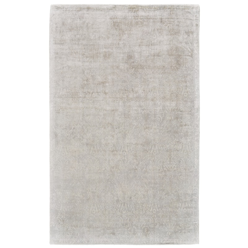 Jasmel Distressed Damask Rug, Silver Birch/Light Gray - 5' x 8' - Silver Birch/Vapor Gray