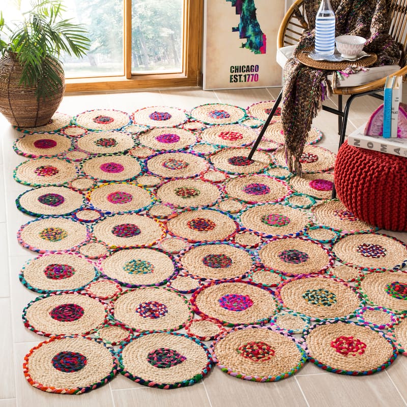 SAFAVIEH Handmade Cape Cod Megi Coastal Jute Rug - 6' x 9' - Red/Natural