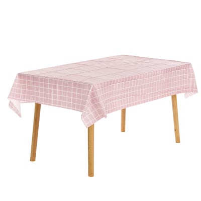 Rectangle Checkered Tablecloth 6 Pack, Disposable Plastic Waterproof Table Cover for Party and Dining Room
