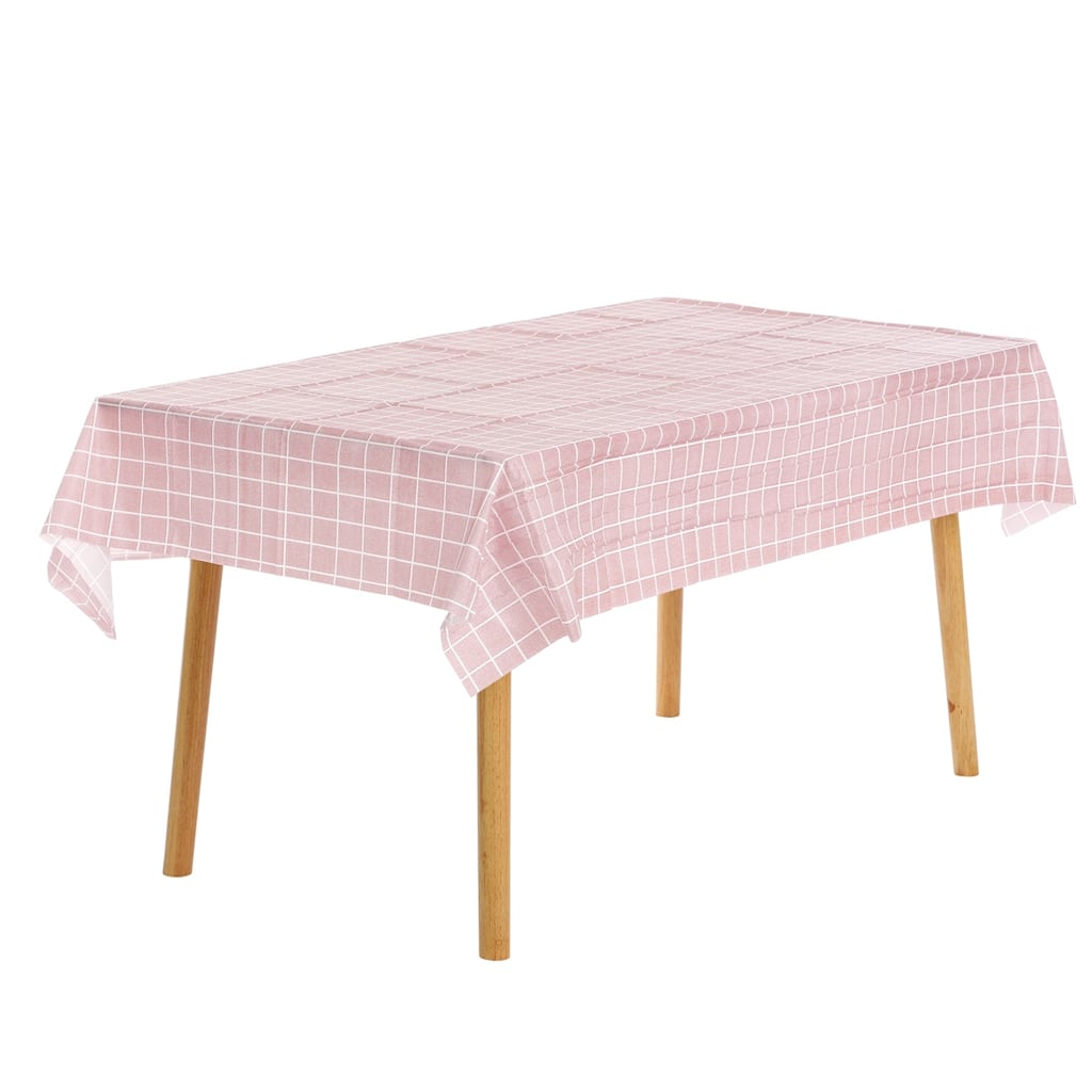 Rectangle Checkered Tablecloth 6 Pack, Disposable Plastic Waterproof Table Cover for Party and Dining Room