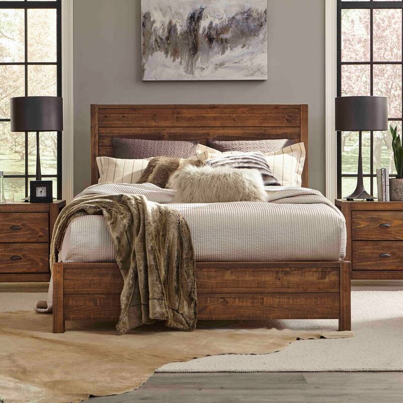 Grain Wood Furniture Montauk Distressed Solid Wood Panel Bed