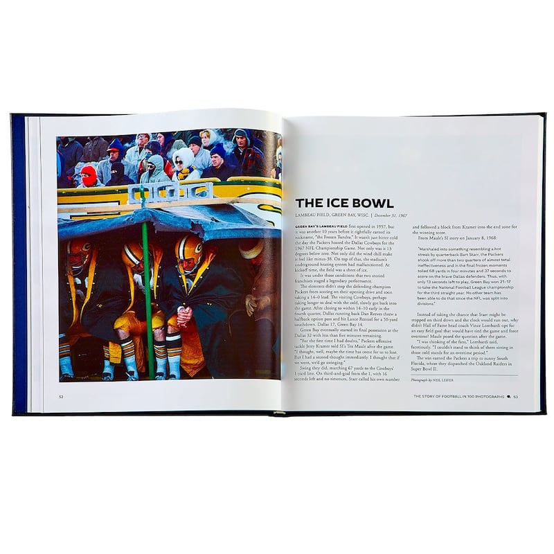 Graphic Image Story of Football Coffee Table Book, Leather, Navy