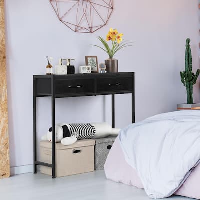 33.5" Modern Narrow Console Table with Drawers