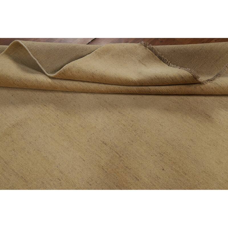 Beige Gold Gabbeh Oriental Area Rug Hand-Knotted Wool Carpet - 5'9" x 8'4"