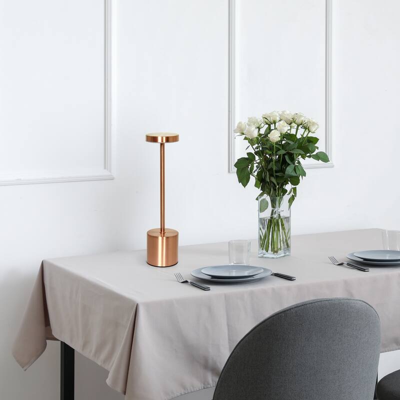 LED Mushroom Disc Desk Lamp with Touch Sensor - 12.75" - Copper Finish