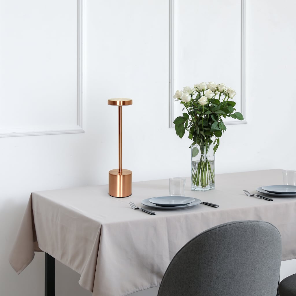 LED Mushroom Disc Desk Lamp with Touch Sensor - 12.75" - Copper Finish