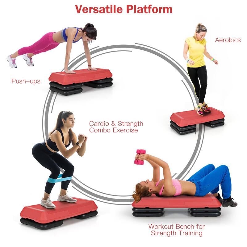 Costway 29'' Adjustable Workout Fitness Aerobic Stepper Exercise - See details