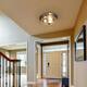 Modern Farmhouse 3-Light Glass Metal Flush Mount Industrial Island Lighting for Hallway - D13.5"xH6.5"