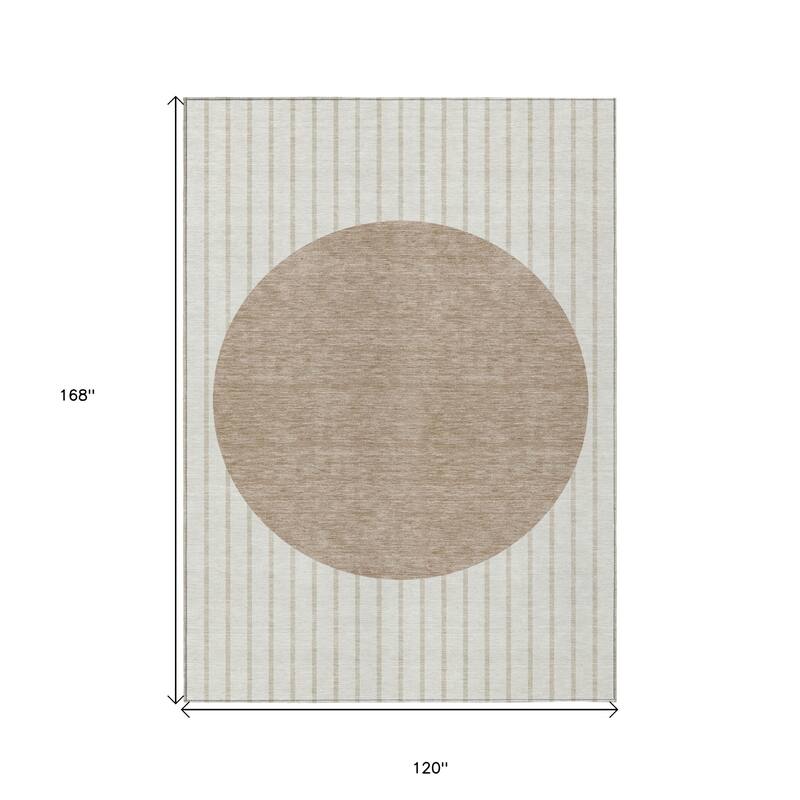 HomeRoots Striped Transitional Rectangle Outdoor Rug