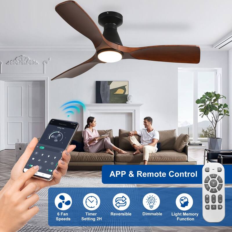 Ceiling Fan Without Light: 42-52 Inch 3 Blade Indoor Outdoor Fans for Patios
