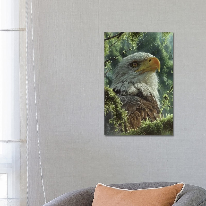 iCanvas "Bald Eagle - High And Mighty - Vertical" by Collin Bogle Canvas Print - 26x18x1.5