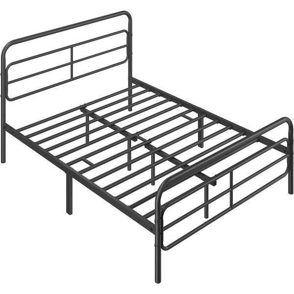 Yaheetech Modern Queen Size Metal Bed Frame with Geometric Patterned
