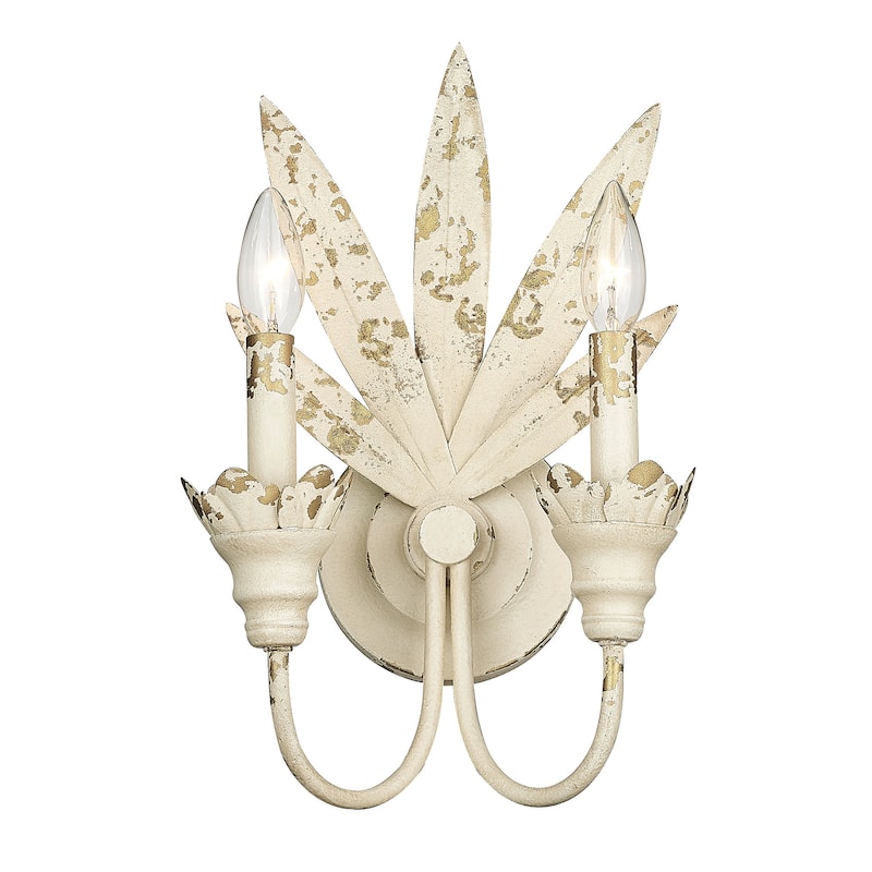 Golden Lighting Lillianne 2-light Wall Sconce in Antique Ivory